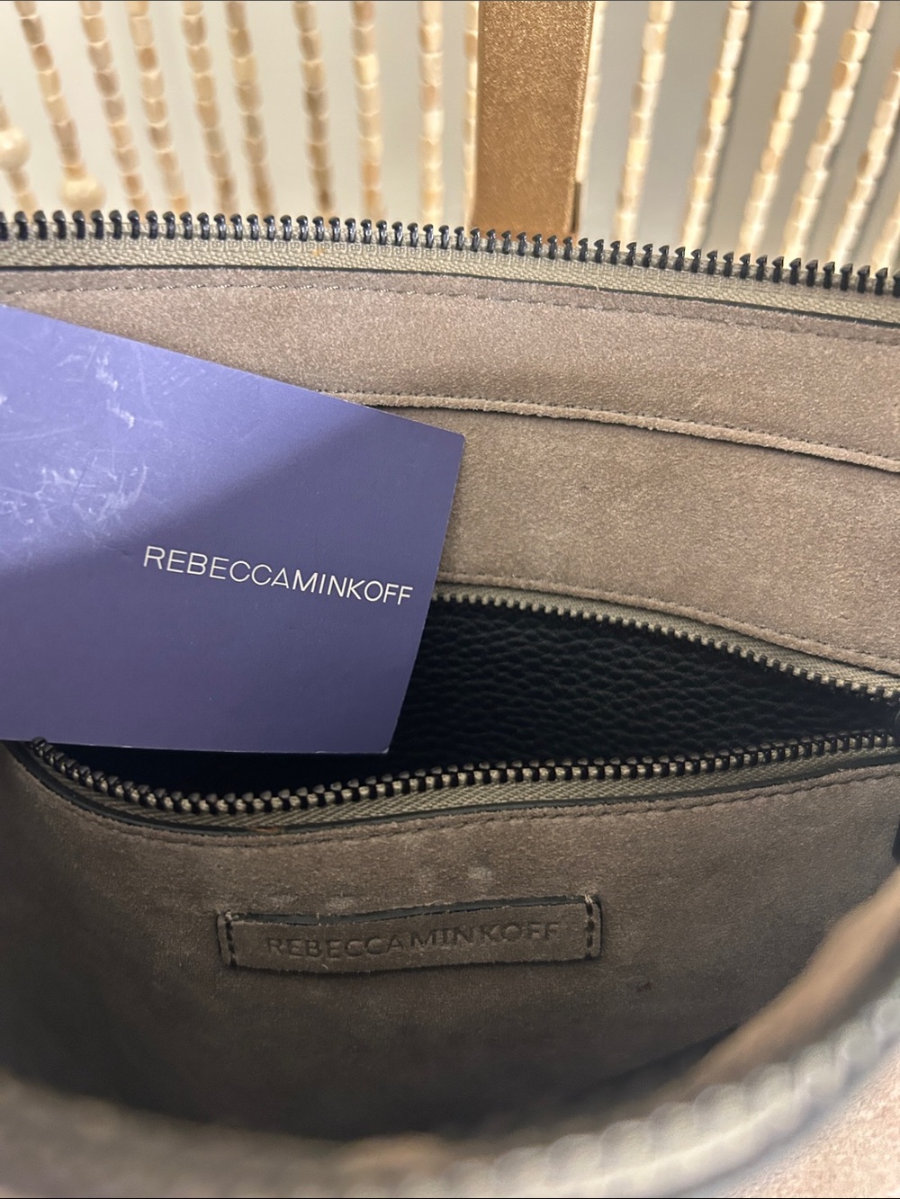 Rebecca Minkoff Taupe Fringe Suede Crossbody Bag - Picture 8 of 16